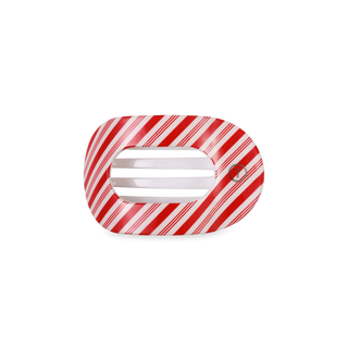 TELETIES - Flat Round Hair Clip | Small | Candy Cane Crush