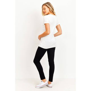 Stretch Maternity Skinny Jeans With Elastic Belly Band