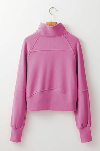 Reese Half Zip Thumbhole Sweatshirt: Gray / S