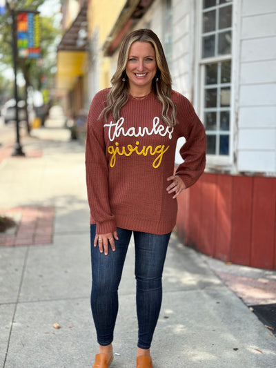 THANKSGIVING Embroidery Sweater