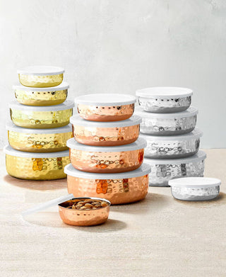 Godinger - Hammered Gold 5 Piece Storage Bowl Set