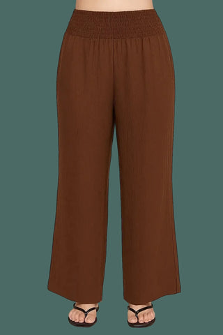 Smocked Waist Wide Leg Pants