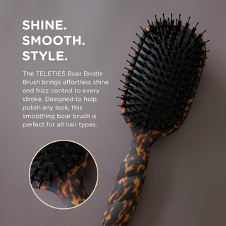TELETIES - Boar Bristle Hair Brush | Tortoise