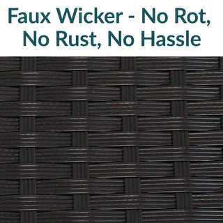 Sunnydaze Decor - Resin Wicker Storage Deck Box with Handles - Black