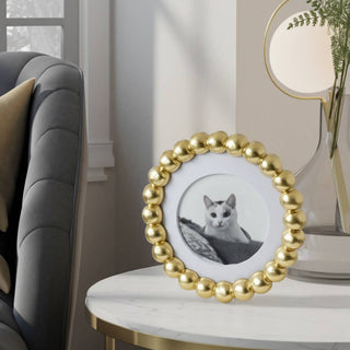 Sagebrook Home - Photo Frame - Gold Glass Elegant Matted Beaded, 6x6 in.