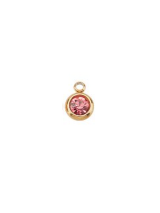 Front of Gold Rhinestone Charms | Assorted in Dark Pink
