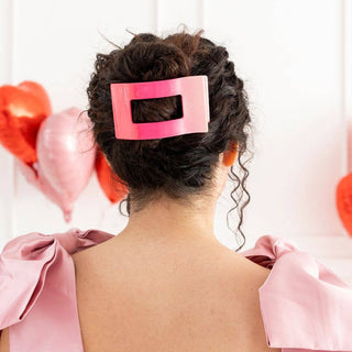 TELETIES Large Flat Rectangle Hair Clip - Kiss & Tell