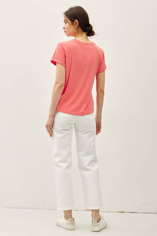 BOXY CUT TEE W/ ROLL SLEEVE