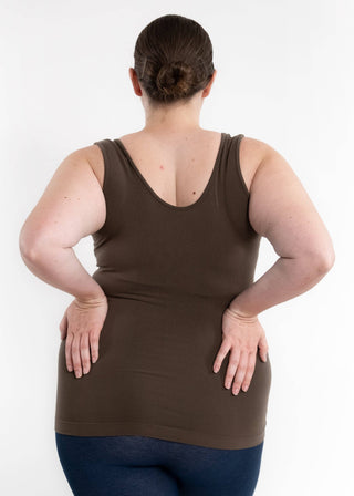 Reversible Tank - Curvy Fit: Almond