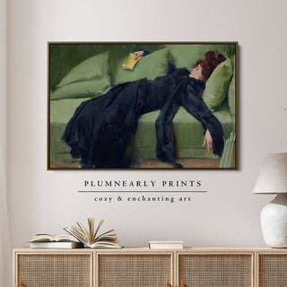 Plumnearly Prints - Casas Decadent Girl Portrait Painting Framed Canvas Art 3