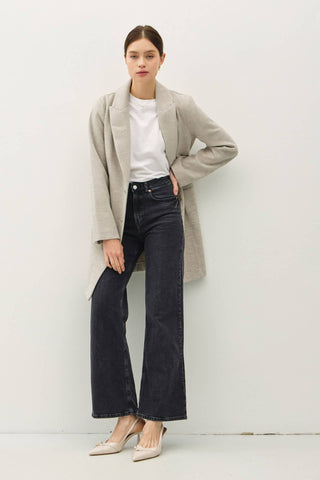 LIGHT CHEVRON PATTERN DOUBLE BUTTON COAT