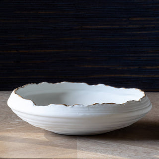 Park Hill Collection - Gilded Organic Edge Shallow Bowl, 9.25"