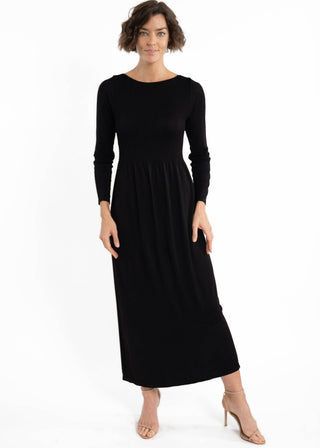 Long Sleeve Maxi Dress: Black