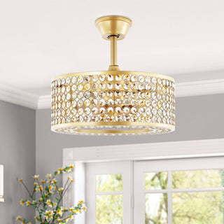 Brio Lighting - Ceiling Fan 18" Modern Gold 8-Blade 4-Light Fandelier