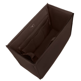 Case-Mate espresso tote organizer insert, interior view of stitched dividers and structured base