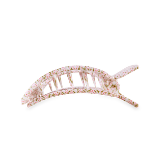 TELETIES Large Flat Square Hair Clip - Pine & Pearl