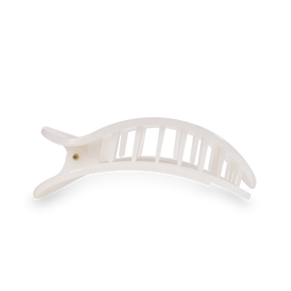 TELETIES - Round Flat Hair Clip | Medium | Coconut White