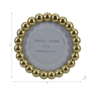 Sagebrook Home - Photo Frame - Gold Glass Elegant Matted Beaded, 6x6 in.