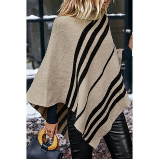 Khaki & Black Poncho