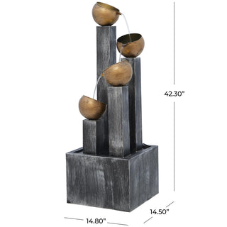Import Corner - A-22927: METAL WATER FOUNTAIN WITH LED LGHTS 15"W, 42"H