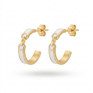 Derby Horse Bit Color Hoop Earrings - Slim & Sleek