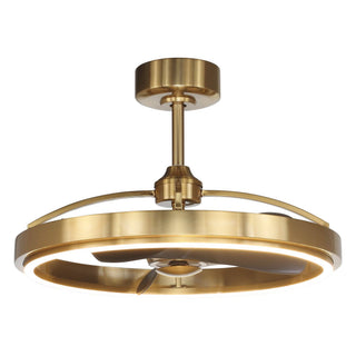 Brio Lighting - Ceiling Fan Modern LED BreezeLite 27" Copper Mount Caged