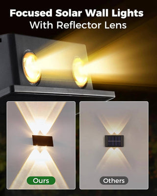 OutdoorSolarOutlet - Solar Wall Lights Outdoor Waterproof Led Up and Down Wall Lights,Solar Outdoor Lights Wall Sconce Exterior Lighting