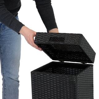 Sunnydaze Decor - Wicker Outdoor Trash Cans - Set of 2 - 26 Gal. and 15 Gal.