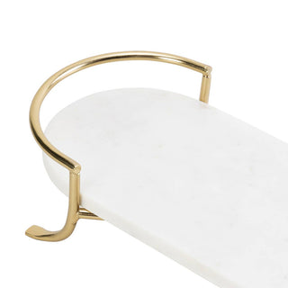 Godinger - Oval Marble Tray with Gold Stand
