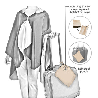 RainCaper - Black & Camel Rain & Travel Cape