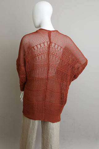 Knit Cardigan Rust