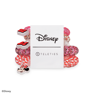 Disney Teleties hair tie mix pack: pink and red patterned bands with character charms
