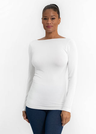 ELIETIAN - Ribbed Long Sleeve Top