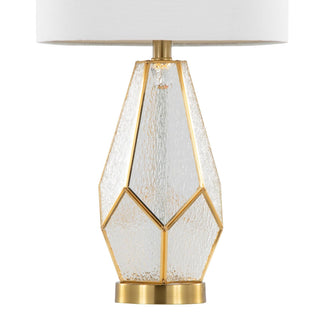 LumiSource Geo Rain Glass Table Lamp Set in Gold