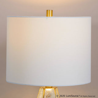 LumiSource Geo Rain Glass Table Lamp Set in Gold