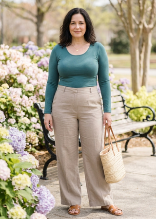 Elietian seamless reversible long sleeve top in teal green