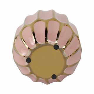 Sagebrook Home - Decorative Vase - Blush/Gold Ceramic Bud Abstract Modern,8in