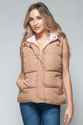 Zip Closure Hooded Vest