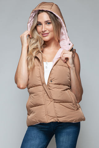 Zip Closure Hooded Vest