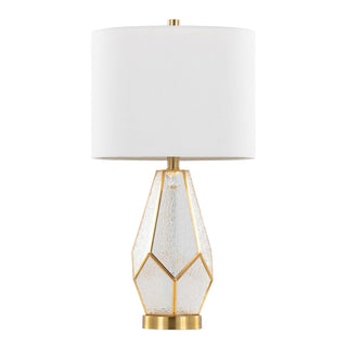 LumiSource Geo Rain Glass Table Lamp Set in Gold