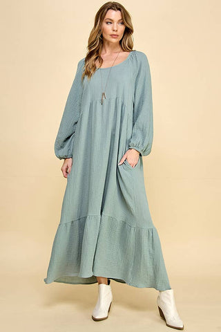 Cotton Gauze Ruffle Dress
