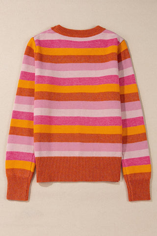 Robin Striped Sweater: Gray Stripe / S