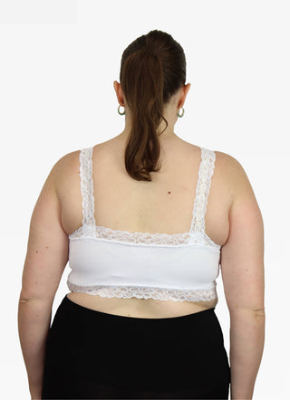 Lace Bralette - Curvy Fit: White