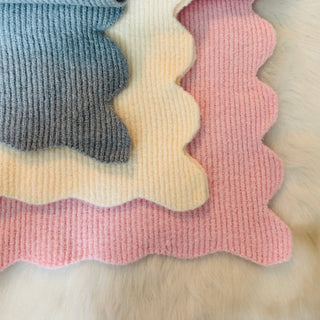Scallop Edge Cozy Scarf, Ribbed Knit