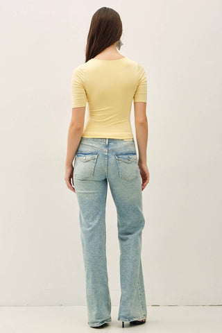 BASIC SHORT SLEEVE CROPPED TOP