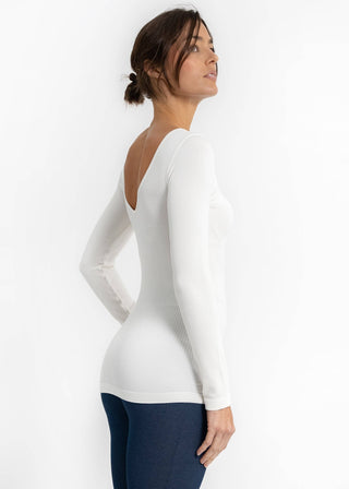 ELIETIAN - Ribbed Long Sleeve Top