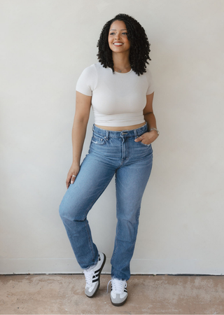 ELIETIAN - Short Sleeve Waist Length Top