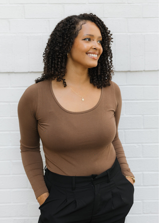 Reversible Long Sleeve - Curvy Fit: Toffee