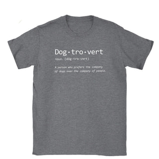 Gray Dog-Tro-Vert Tee with dictionary-style definition graphic