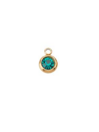 Front of Gold Rhinestone Charms | Assorted in Emerald Green 